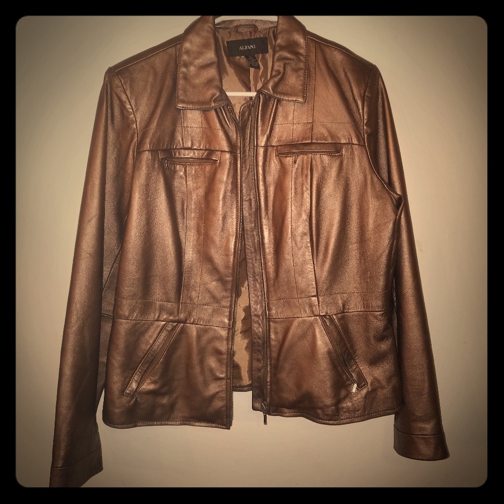 Alfani Copper Leather Jacket
